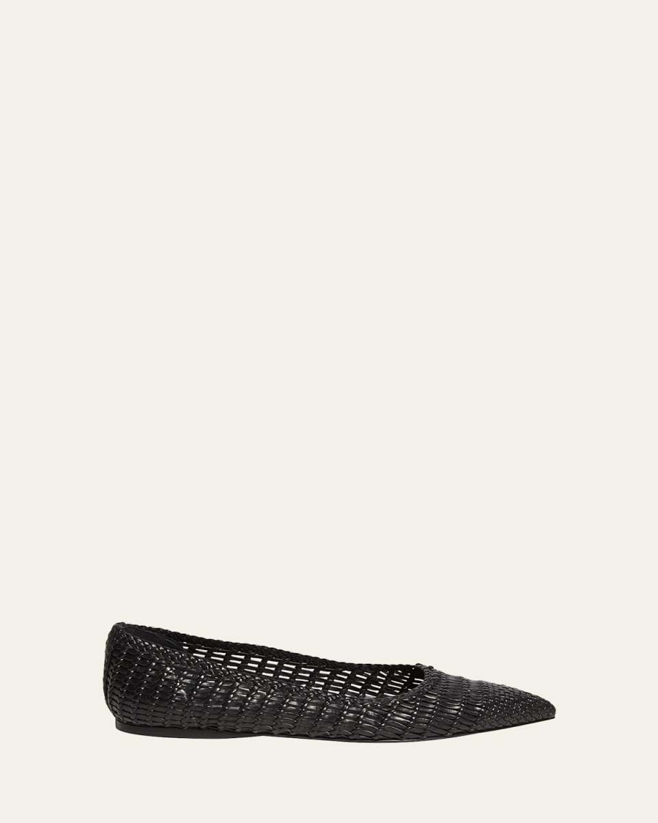 Aurora Woven Leather Ballerina Flats